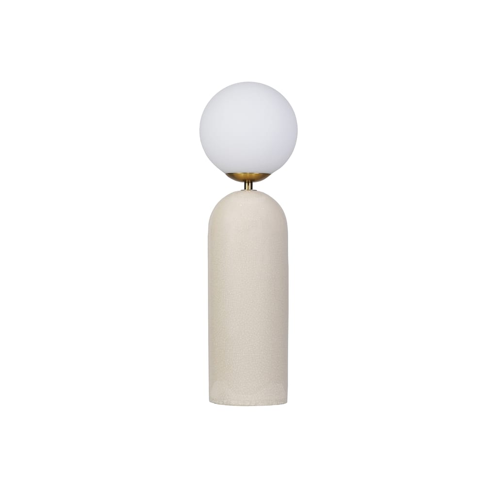 Stoneware and Metal Table Lamp with Frosted Globe and Inline Switch