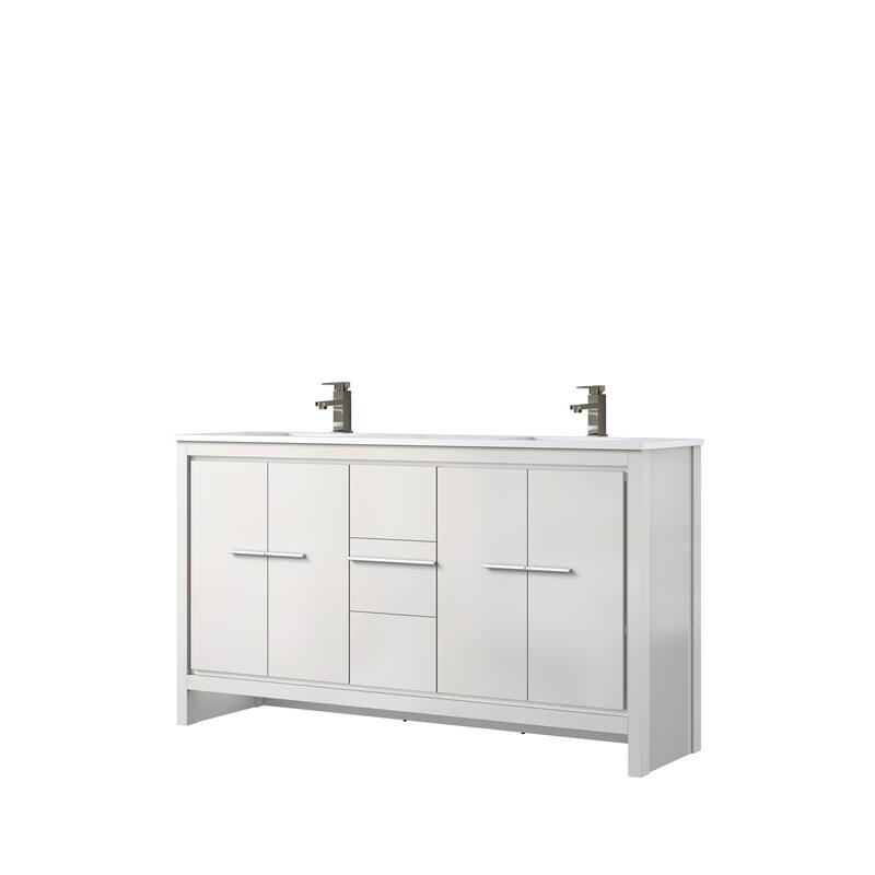 Lafarre Bath Vanity Quartz Top, Sink and Gun Metal Faucet