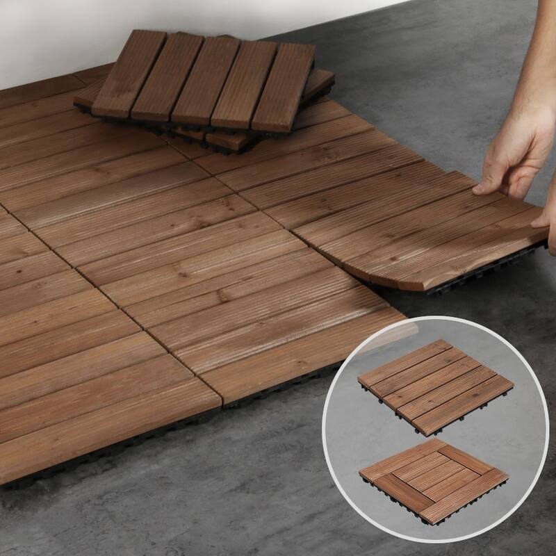 Yaheetech 27pcs 12"x12" Tiles for Patio Garden for Indoor & Outdoor