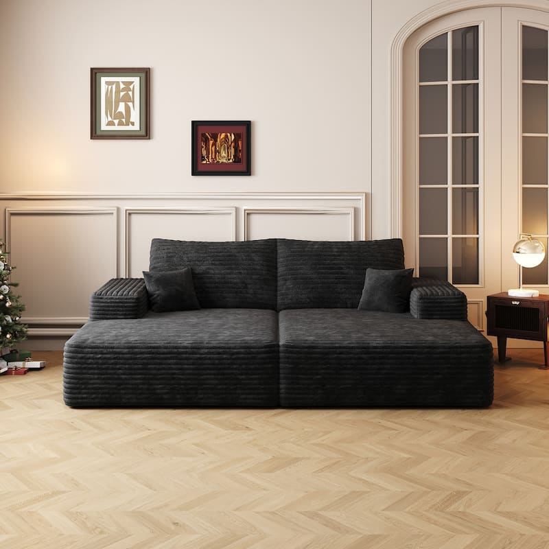 74.8-in Casual Black 2 -seater Sofa - 8' x 10' - Symmetrical