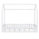 preview thumbnail 9 of 15, Twin House Bed Floor Bed Fence-shaped Guardrail Creativity House Bed with Fence and Detachable Storage Shelves - White
