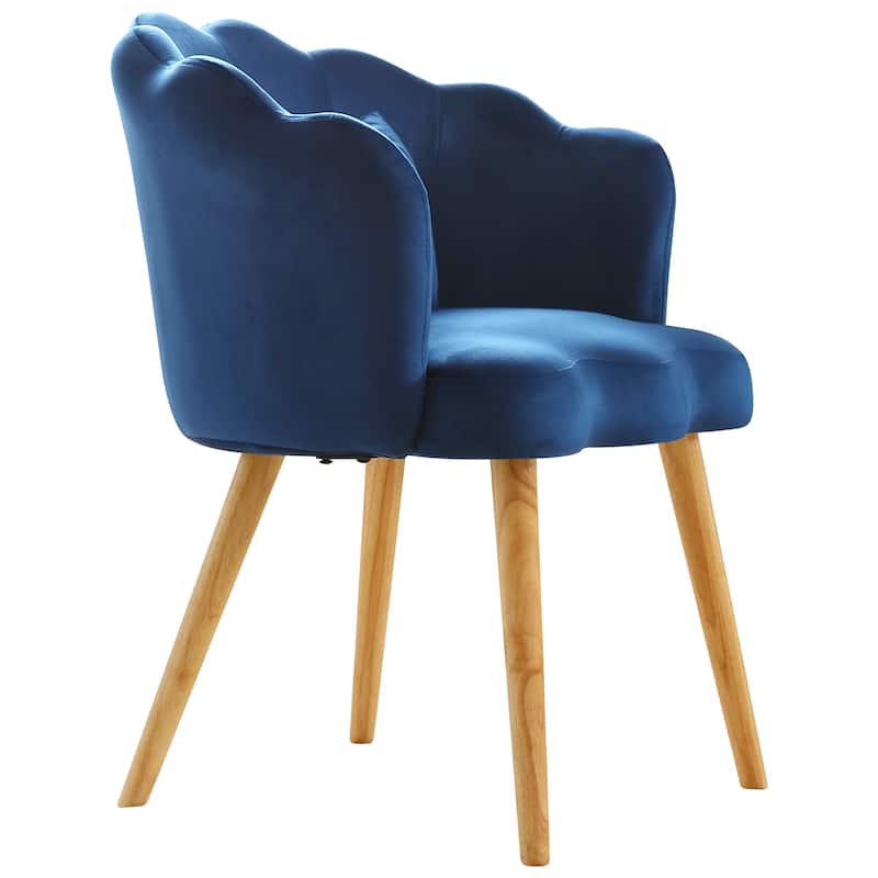 Accent Chairs Lotus Chair with Adjustable Foot Nails and Wooden Legs