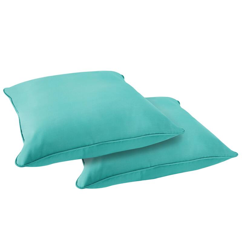 Sorra Home Sunbrella Outdoor Corded Floor Pillow Set of 2 - Canvas Aruba