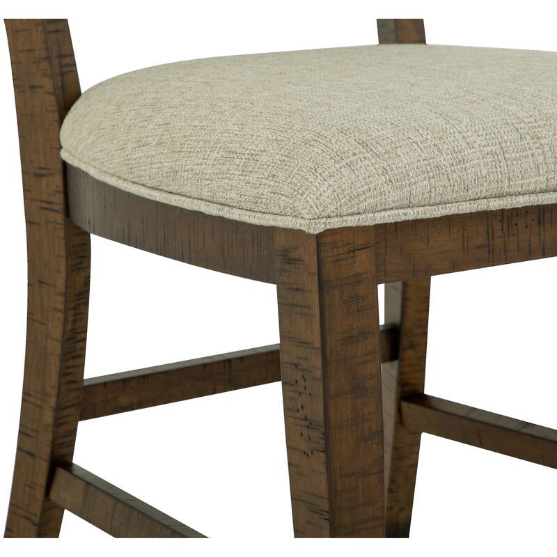 Magnussen Home Bay Creek Toasted Nutmeg Step Upholstered Side Chair Two Pack - 19.75''W x 24''D x 39.75''H