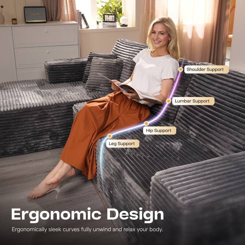 ​​OVIOS Modern Minimalist No-Assembly Living Room Set​