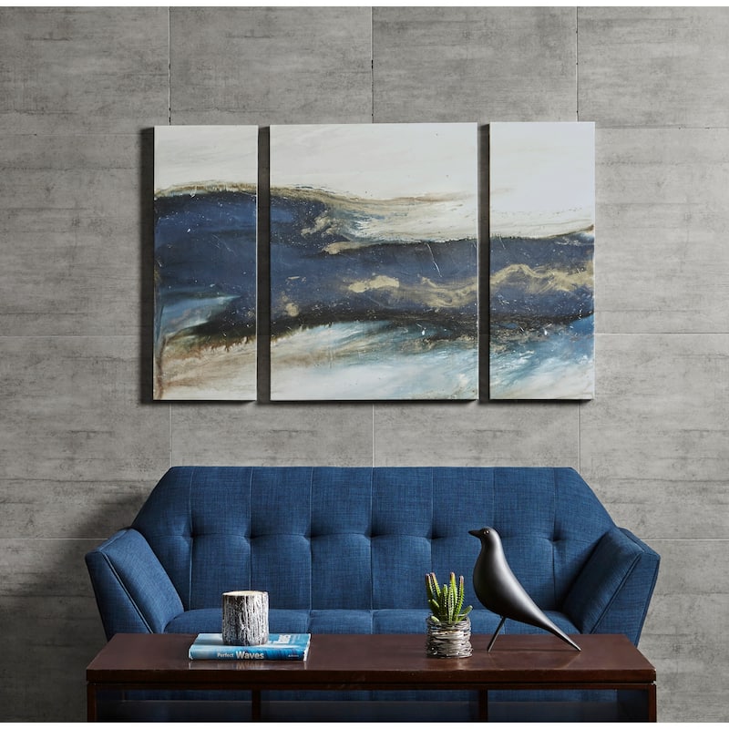 INK+IVY Rolling Waves Triptych 3-piece Canvas Wall Art Set - 3-piece set