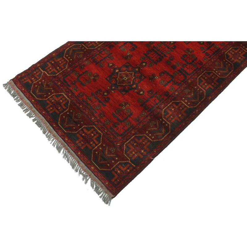 Rustic Biljik Khal Mohammadi Finley Red/Blue Runner - 2'7'' x 12'3''