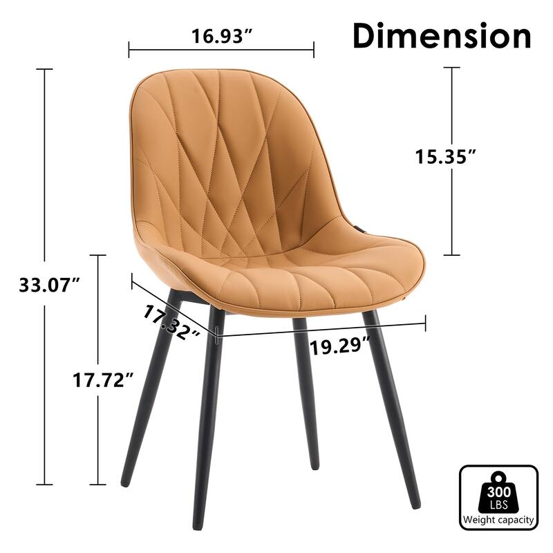 Modern Dining Chairs Set of 2 with Curved Backrest
