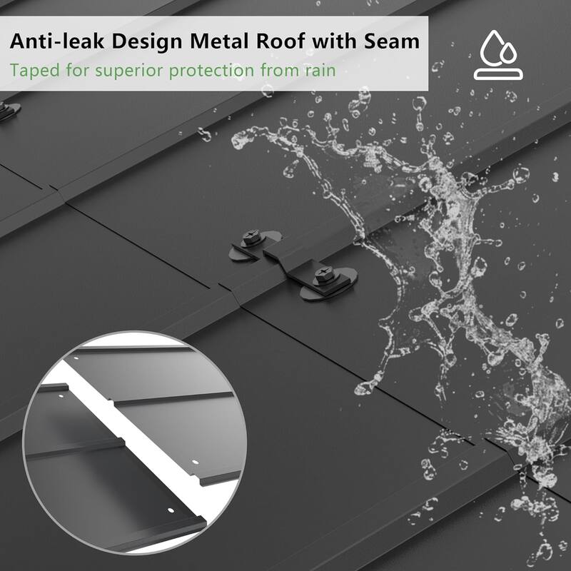 12' x 22' Hardtop Metal Carport, Outdoor Garage Protection for Backyard Garden Garage Front