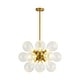 preview thumbnail 47 of 56, 18-Light Cluster Blue Glass Bubble Chandelier - 25in Wide Gold