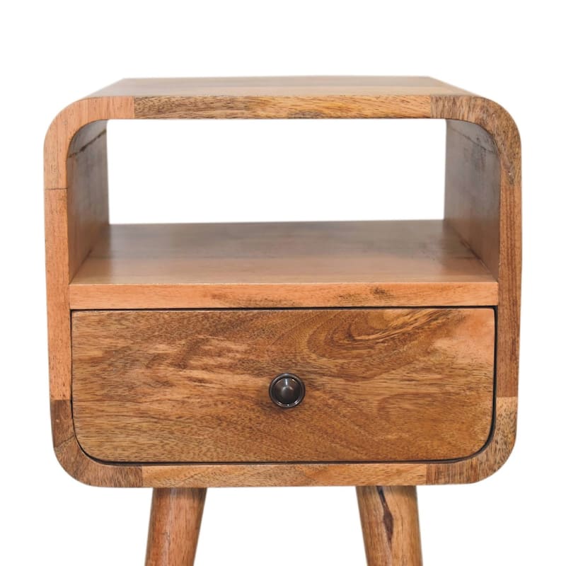 HomeRoots 22" Oak Solid Wood Square One Drawer Nightstand