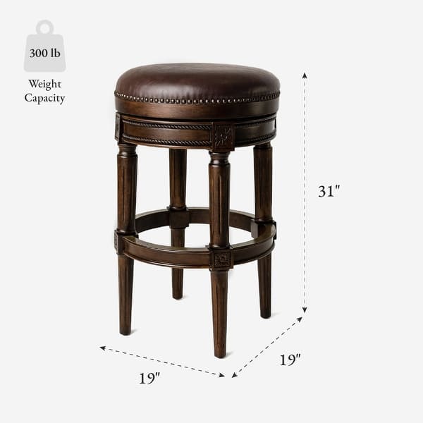 dimension image slide 7 of 16, Maven Lane Pullman Backless Swivel Kitchen Stool