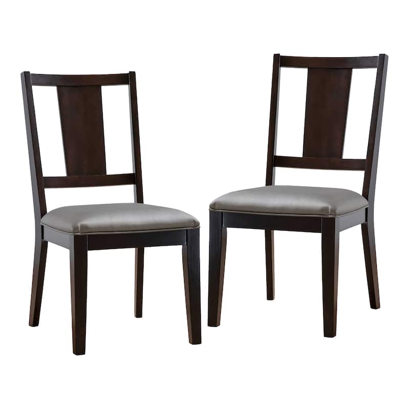 Furniture of America Chase Modern Dining Side Chairs with Faux Leather Seat Cushions (Set of 2)