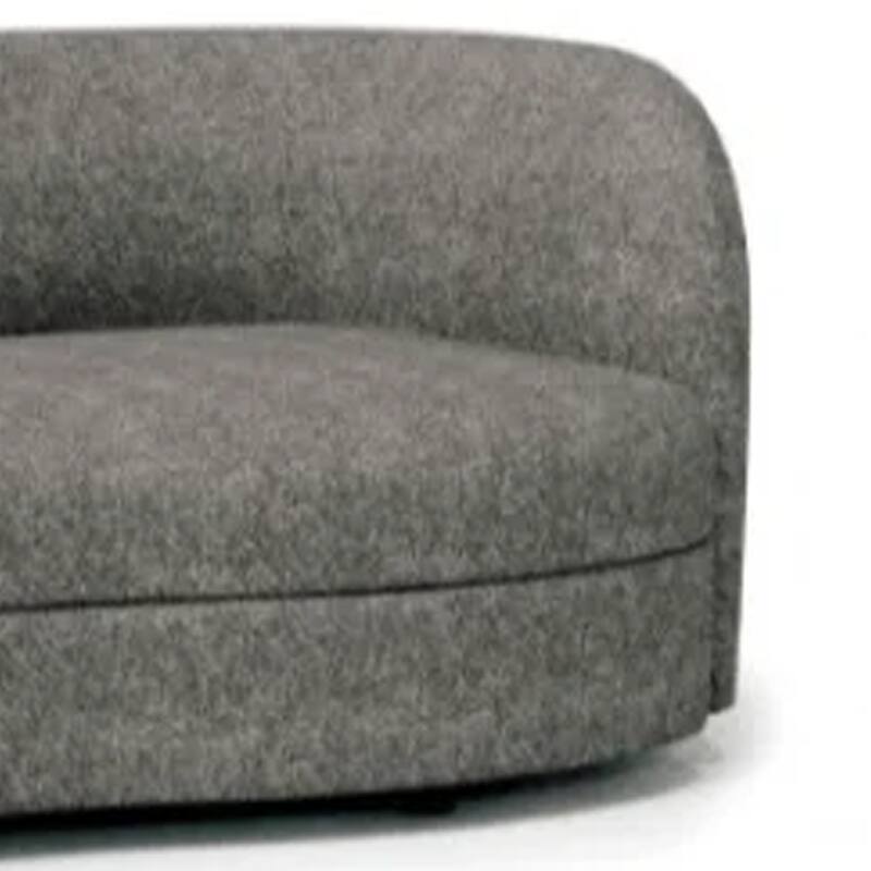 Srey 2pc Sofa and Loveseat Set, Gray Boucle, Curved Kidney Shape