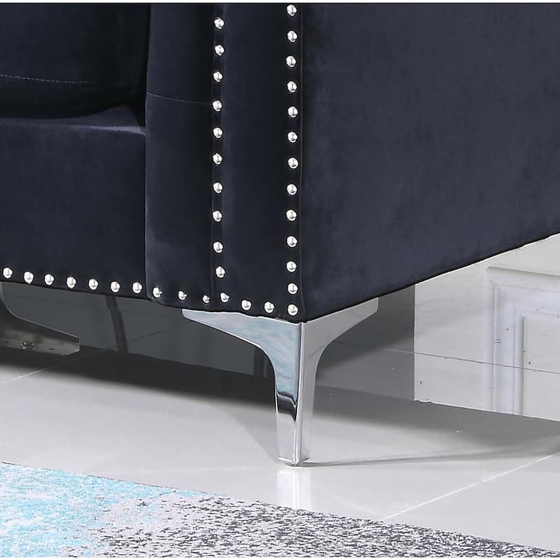 Pompano Velvet Button Tufted Loveseat