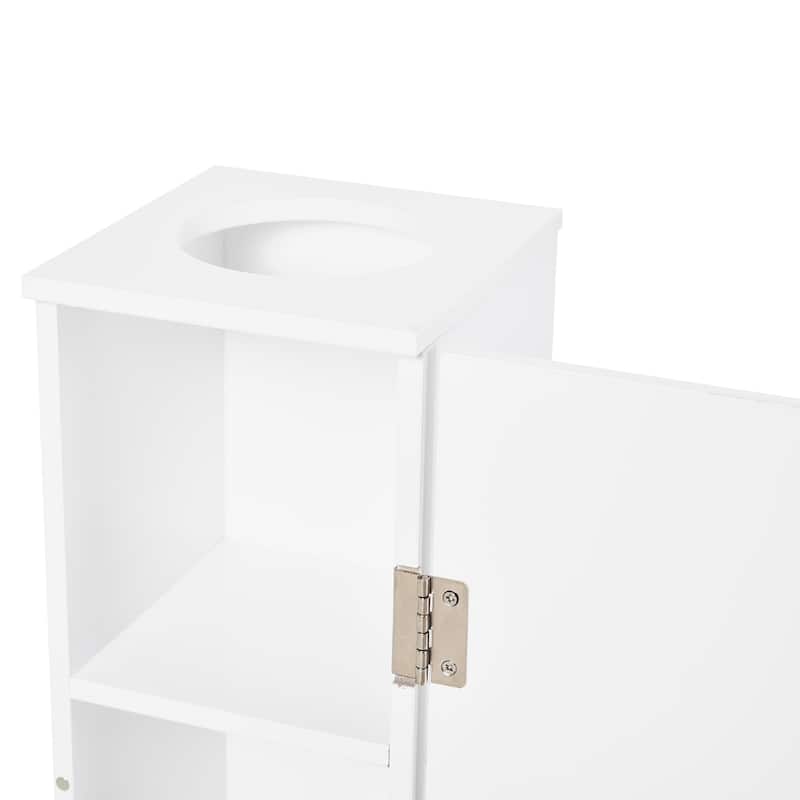 HomCom Vertical White Bathroom Storage Cabinet - 7.75*7.75*25.75
