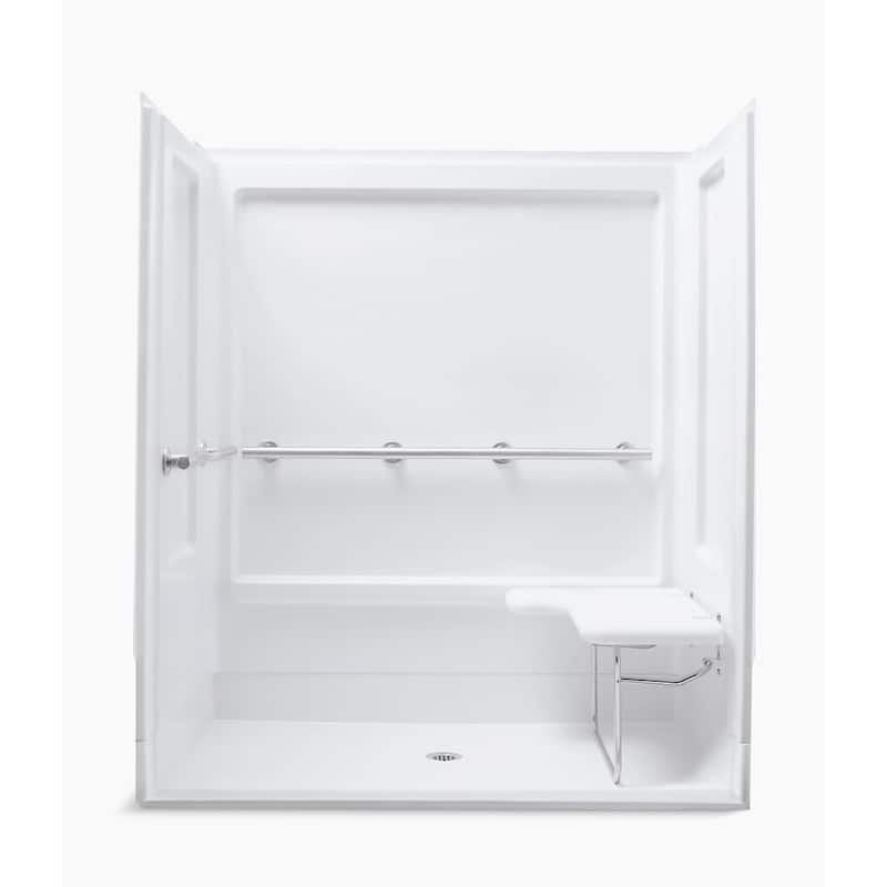 Sterling 62055115 ADA Shower 65-1/4" x 39-3/8" Vikrell Shower End Wall - White