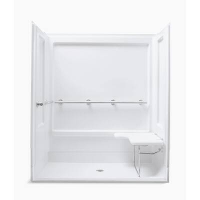 Sterling 62055115 ADA Shower 65-1/4" x 39-3/8" Vikrell Shower End Wall