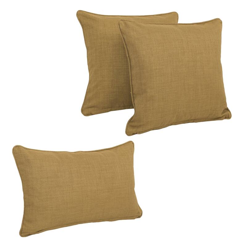 Blazing Needles Delaney 3-Piece Indoor/Outdoor Throw Pillow Set - Wheat