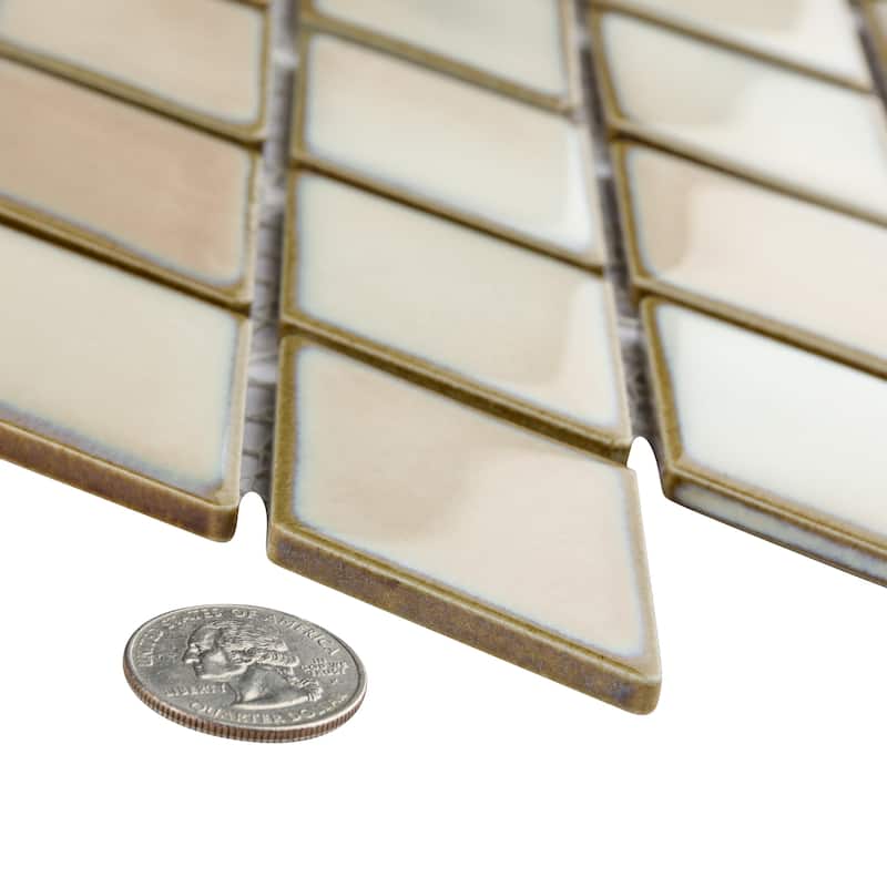 Merola Tile Hudson Kite Truffle 10-1/8" x 11-3/4" Porcelain Mosaic Floor and Wall Tile