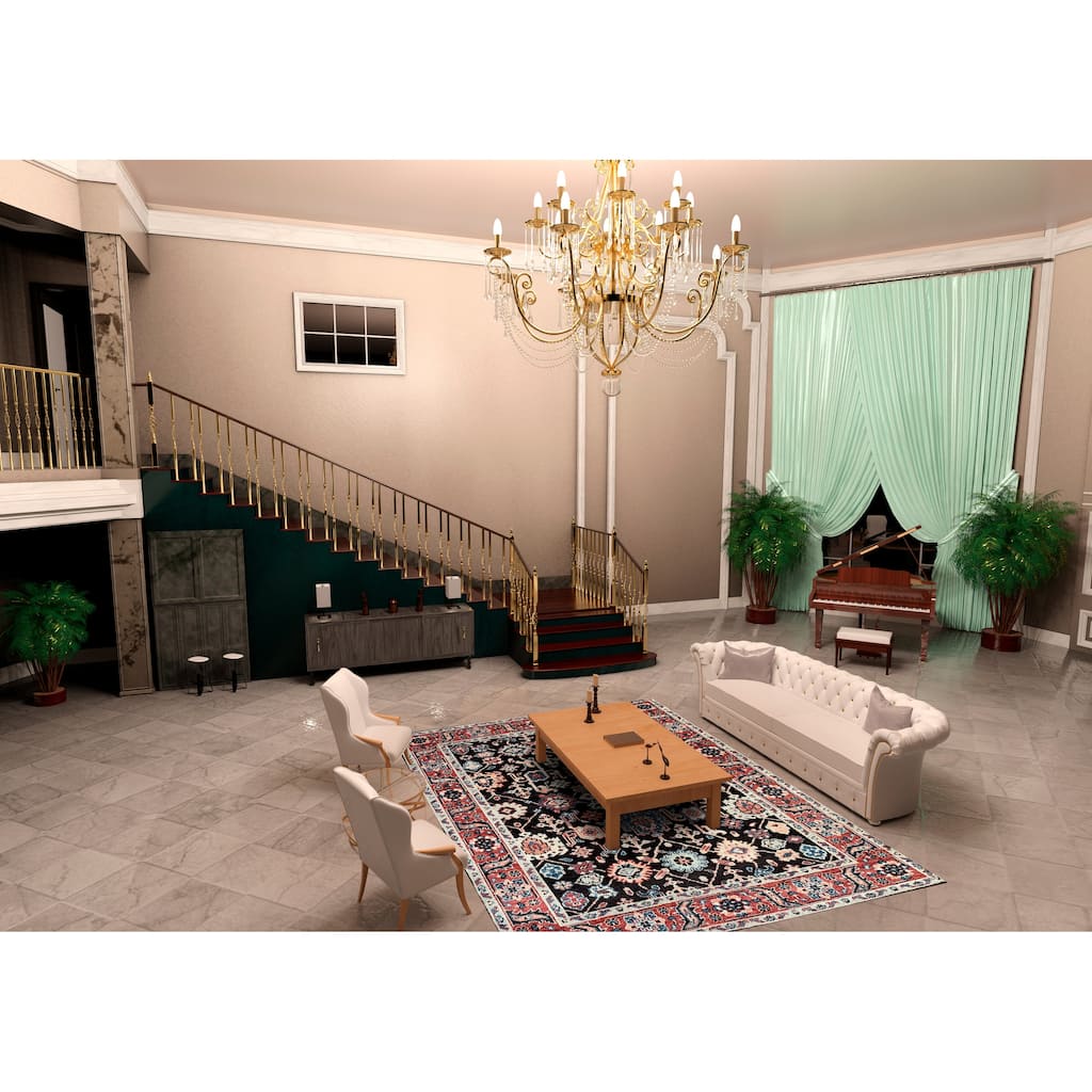 Handknotted Wool C.BROWN / R.RED Traditional Classic Serapi Rug