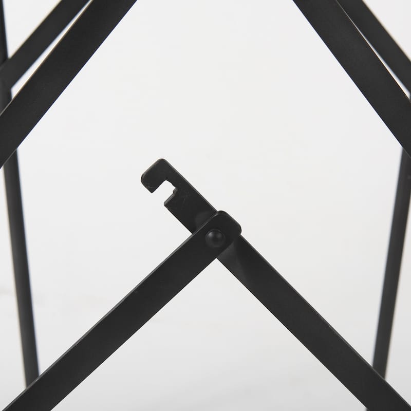 Direttore Black Genuine Leather Seat with Black Metal Frame Counter Stool