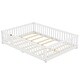 preview thumbnail 15 of 13, Full Size Bed Floor Bed with Safety Guardrails and Door for Kids for Apartment, Office, Living Room Bedroom