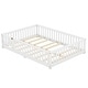 preview thumbnail 5 of 8, Full Size Low Profile Design Floor Bed with Safety Guardrails and Door for Kids