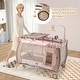 preview thumbnail 22 of 28, Costway Portable Baby Playard Nursery Center Crib with Hanging Toys & - See Details
