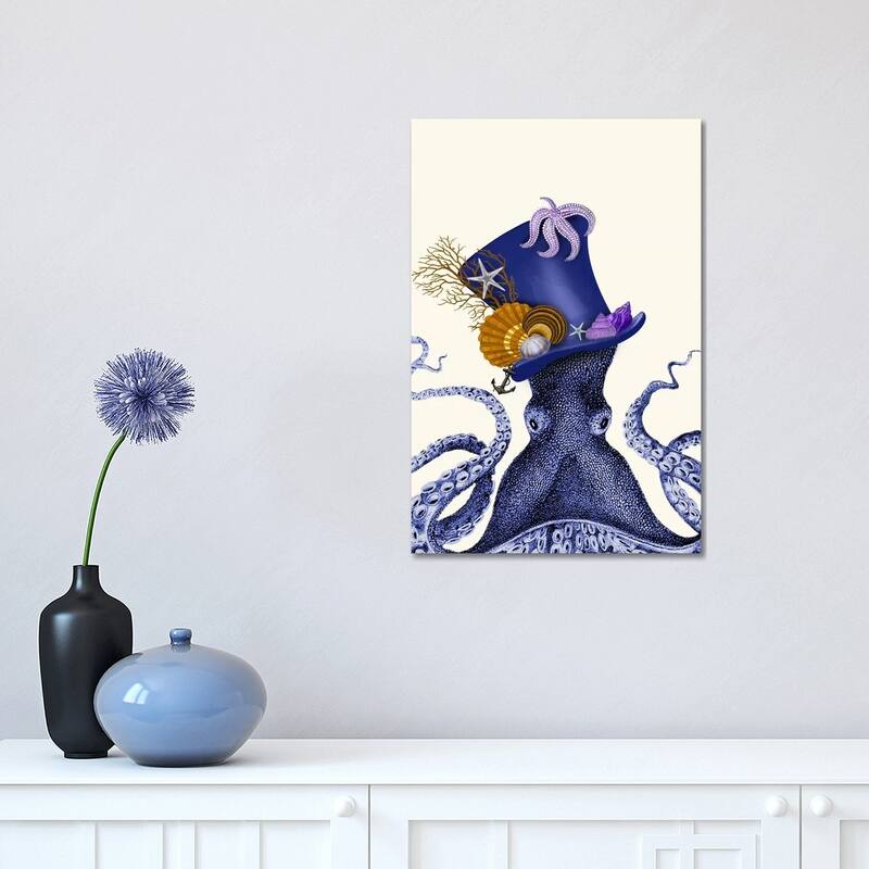 iCanvas "Octopus Nautical Hat" by Fab Funky Canvas Print - 18x12x1.5