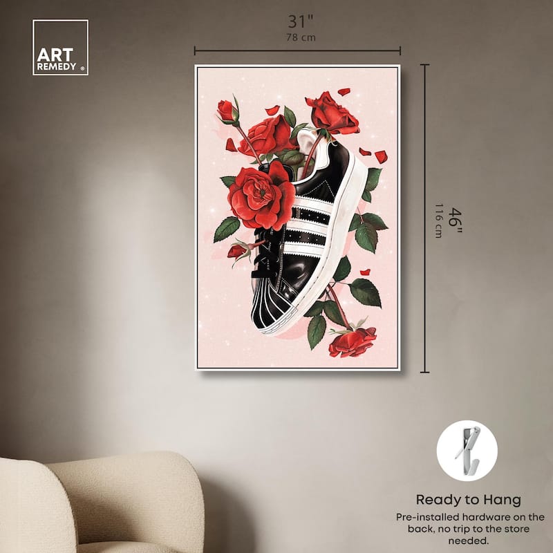 Sporty Sneaker Flowers Canvas by Art Remedy