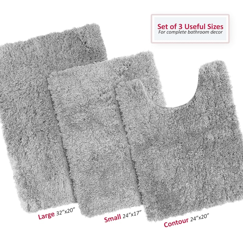 Porch & Den Lorena Shaggy/ Nonslip Rubber Backed Bath Rug Set On