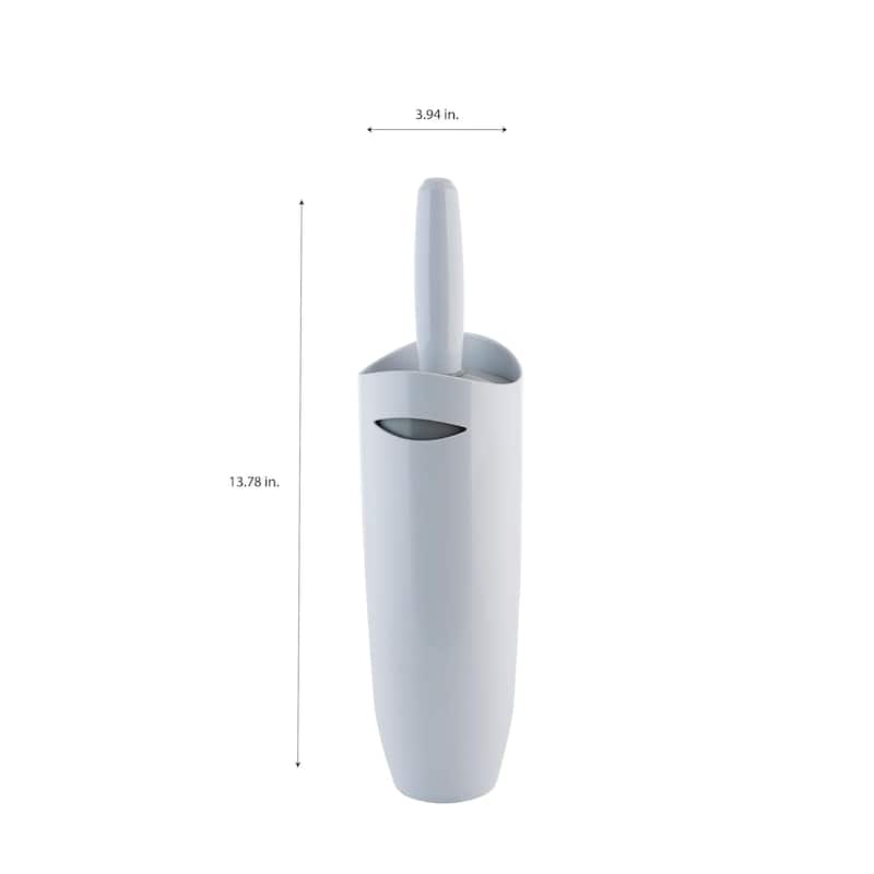 Bath Bliss Contour Toilet Brush and Holder in White - 3.94" x 3.94" x 13.75"