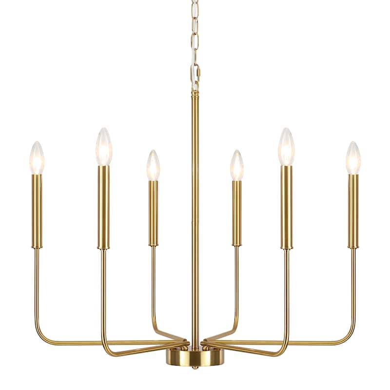 6-Light W26.18" x H66.92" Candle Chandelier for Living Room Kitchen Island