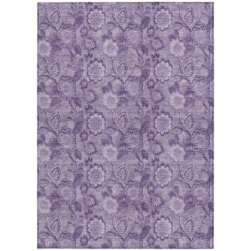 HomeRoots Floral Transitional Rectangle Outdoor Rug