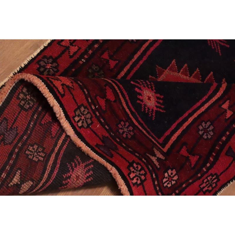 Hand Knotted Oriental 100% Wool Carpet Traditional Tribal Red Ardebil Runner Rug - 11' 3'' X 3' 5''