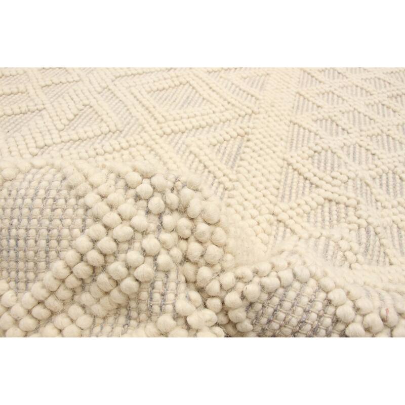 ECARPETGALLERY Braid weave Sienna Cream Wool Rug - 5'11 x 5'11