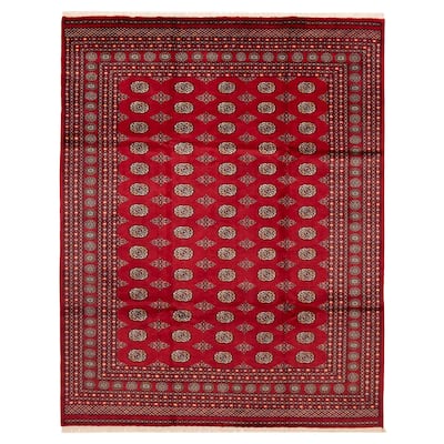ECARPETGALLERY Hand-knotted Finest Peshawar Bokhara Red Wool Rug - 8'2 x 10'4