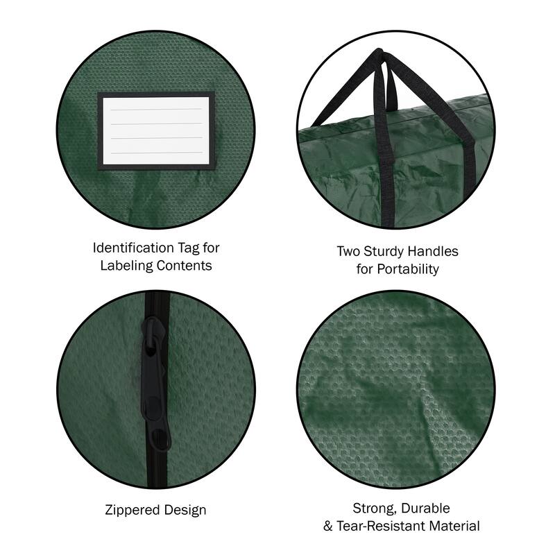 Elf Stor Christmas Tree Storage Bags Set Of 2 Dark Green Holds Up To 7.5 Ft Trees - Set of 2