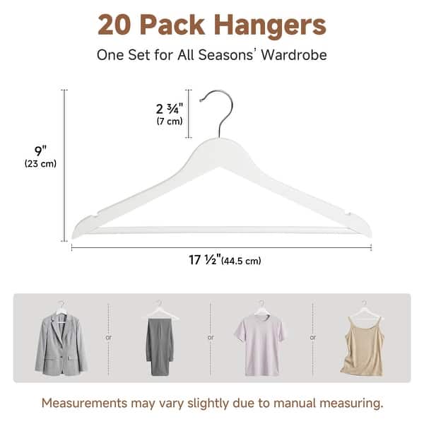 StorageWorks Wooden Clothes Hangers, Hangers for Coats, Shirts, Jackets ...