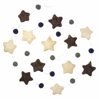 Stars Garland Baby Nursery Room Decor, Grey/Blue