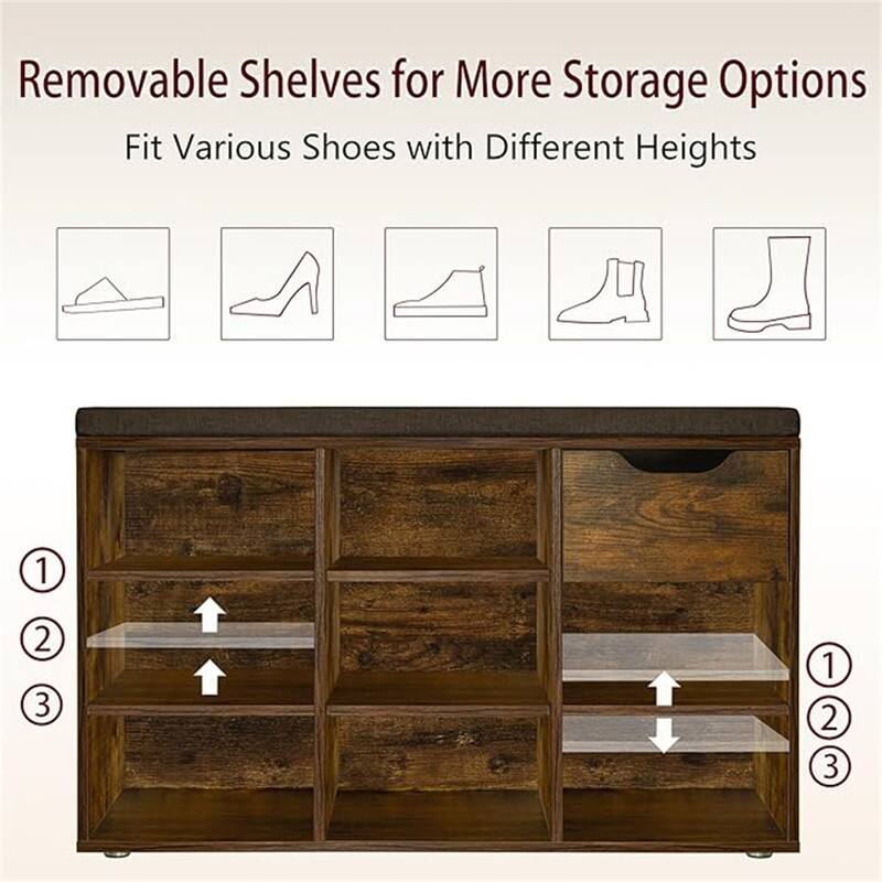 Shoe Bench - 11.8"D x 31.5"W x 18.9"H