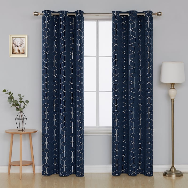 Deconovo Decorative Silver Diamond Curtains (2 Panel)