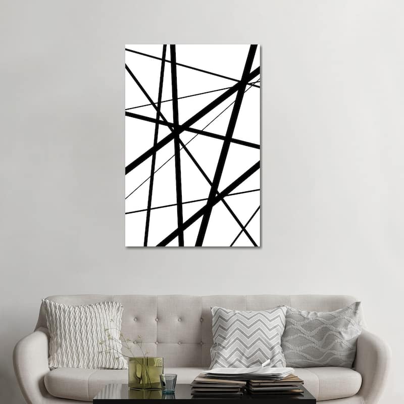 iCanvas "Black And White Geo Lines I" by Urban Epiphany Canvas Print - 48x32x1.5