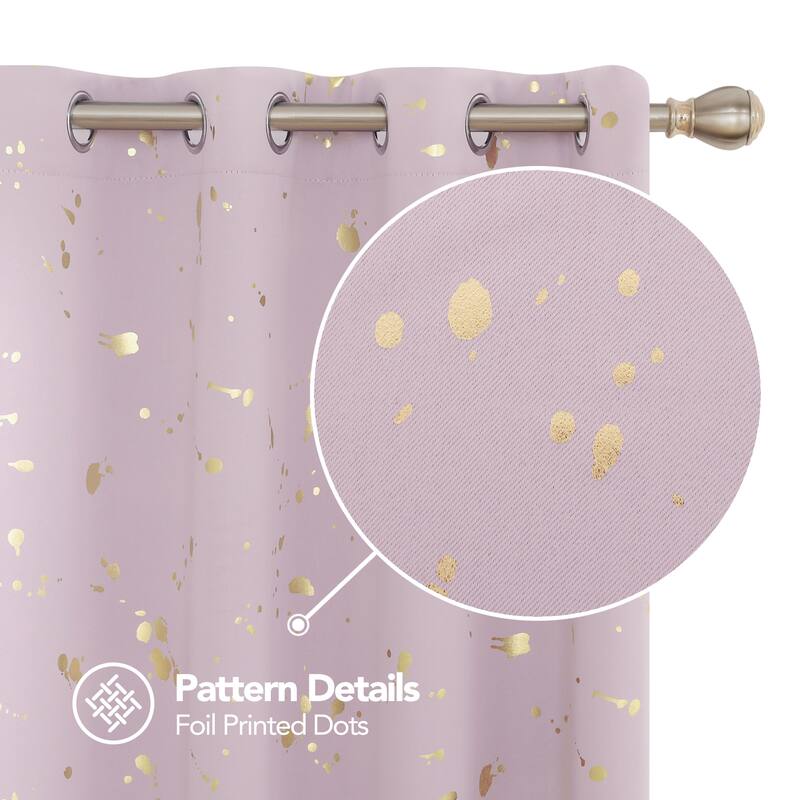 Deconovo Gold Spot Curtain Panel Pair (2 Panel)