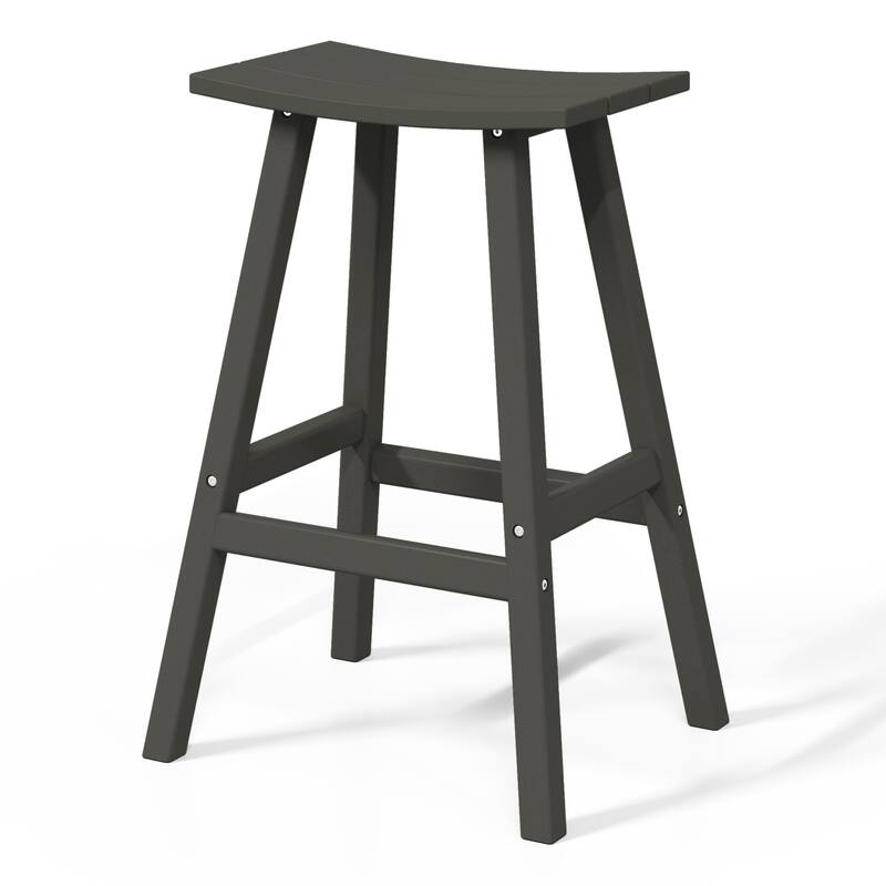 Laguna Hdpe All Weather Outdoor Patio 29" Saddle Seat Bar Stool (Set Of 3)