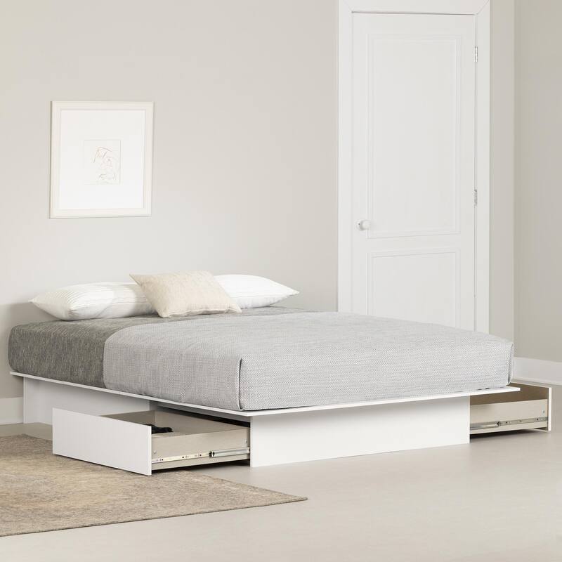 South Shore Fusion 2-Drawer Platform bed - Pure White