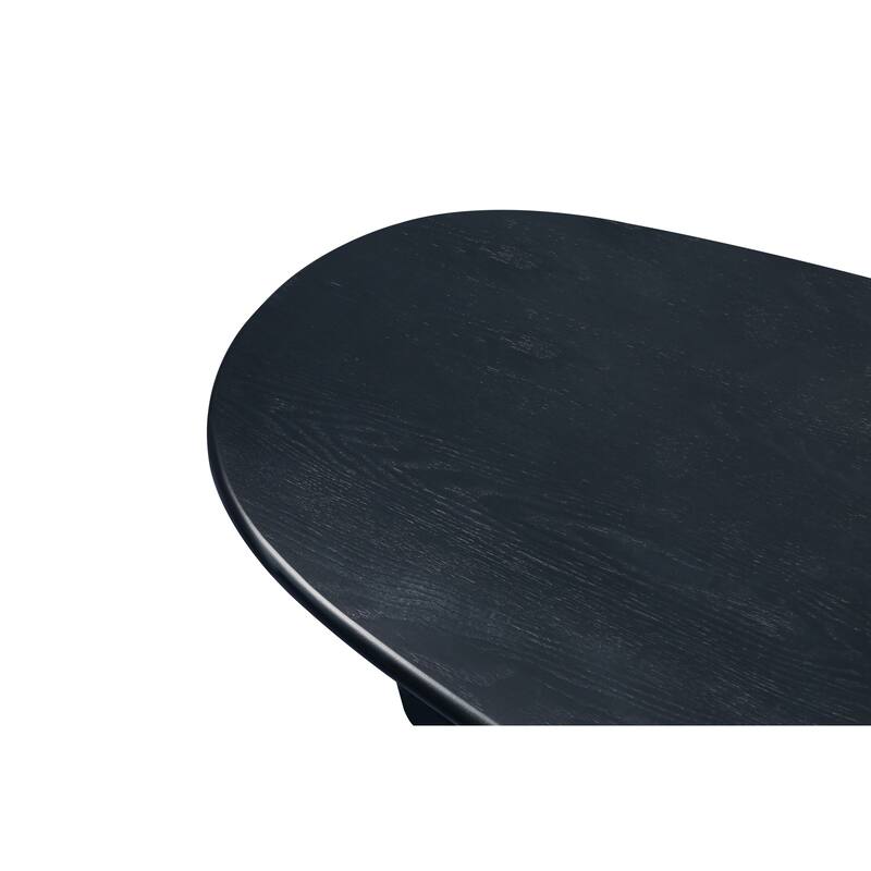 Minimalist Tapered Tabletop Coffee Table Rounded Edges Center Table