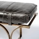 preview thumbnail 16 of 20, Jessie 55L x 16W Brown Leather Seat W/Black Metal Base Accent Bench - 55.0L x 16.0W x 19.0H