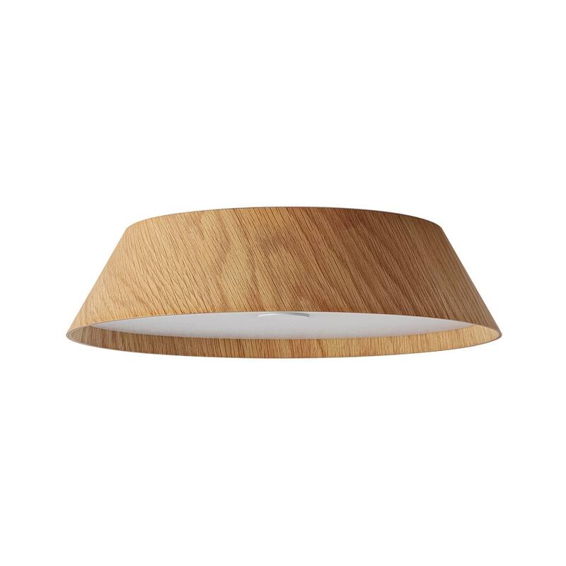 Scandinavian Conical Wood Dimmable LED Flush Mount Ceiling Light - 13.2in